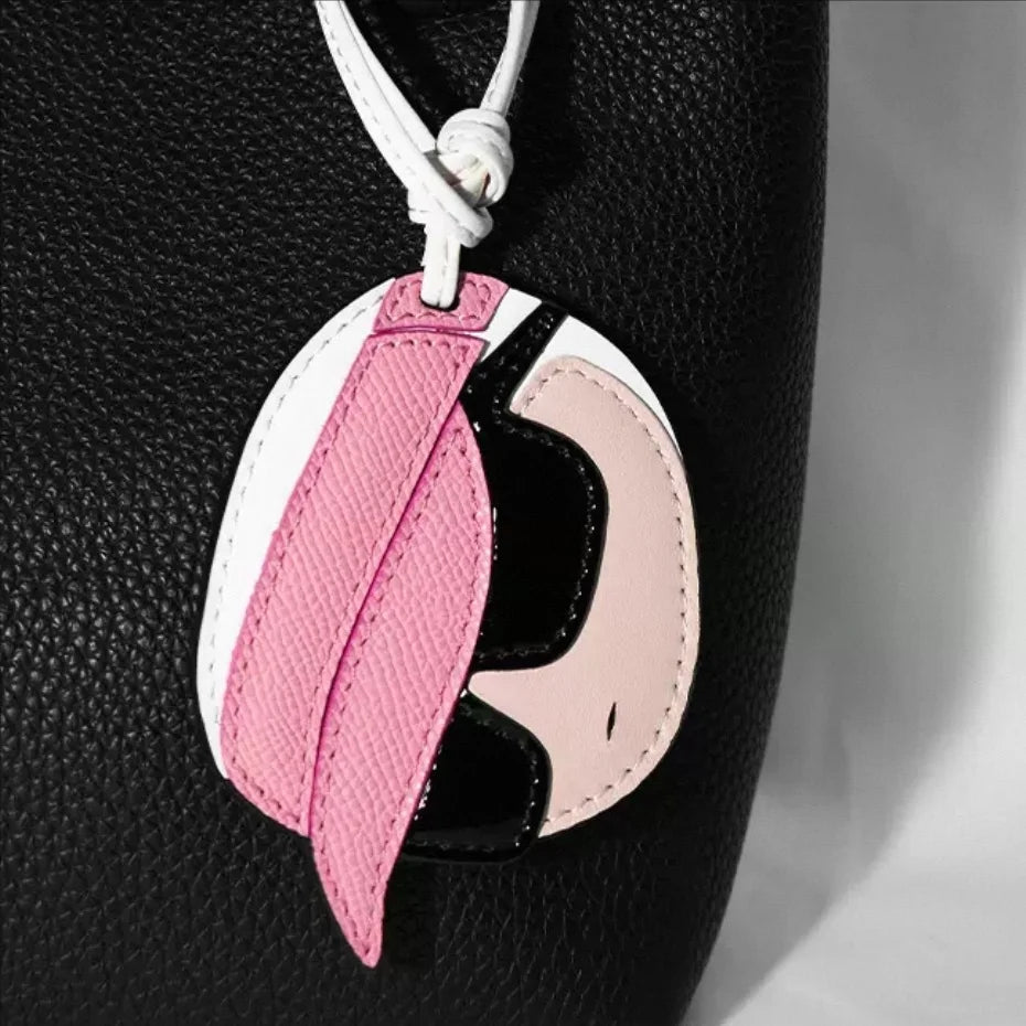 Cool Cat Leather Bag Charm – Handmade Full-Grain Leather Girl Pendant | Stylish Sunglasses Kitty Handbag Accessory Keychain | Gift for Her
