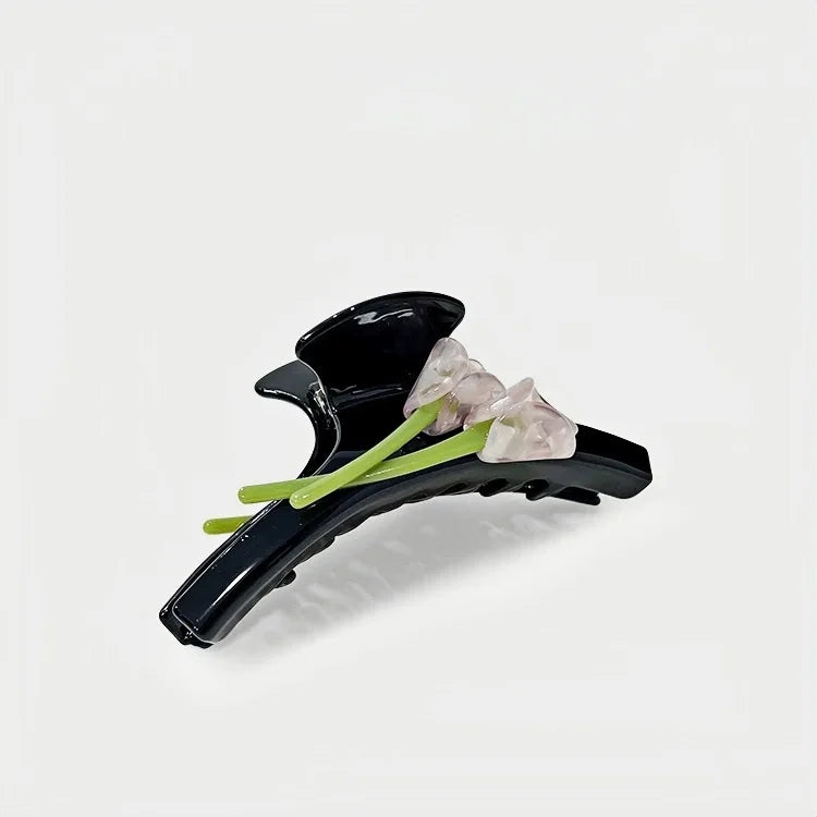 Elegant Lily Flower Acetate Hair Claw Clip – French Romantic Style Hair Accessory | Strong Hold Large Hair Clip for Women | Everyday Styling Essential Gift for Her