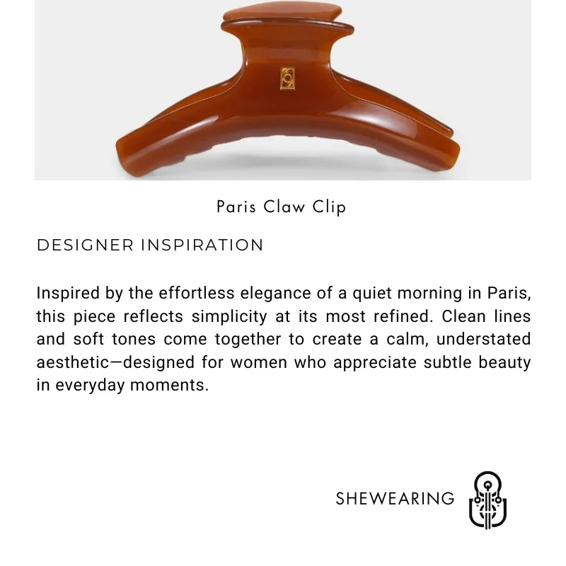 Minimalist French Acetate Hair Claw Clip – Elegant Large Hair Accessory | Strong Hold Claw Clip for Women | Smooth Finish Everyday Styling Gift for Her