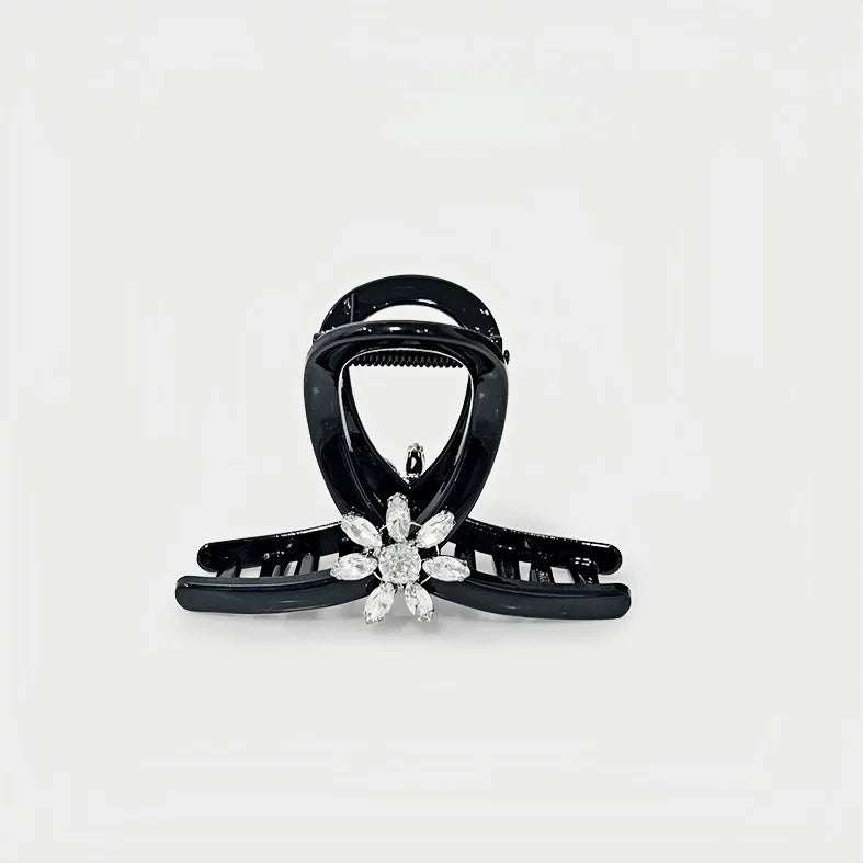 Ocean Calm Crystal Hair Claw Clip – French-Inspired Elegant Hair Accessory | Handcrafted Sparkling Floral Claw Clip for Women | Secure Hold Statement Hairpiece Gift for Her