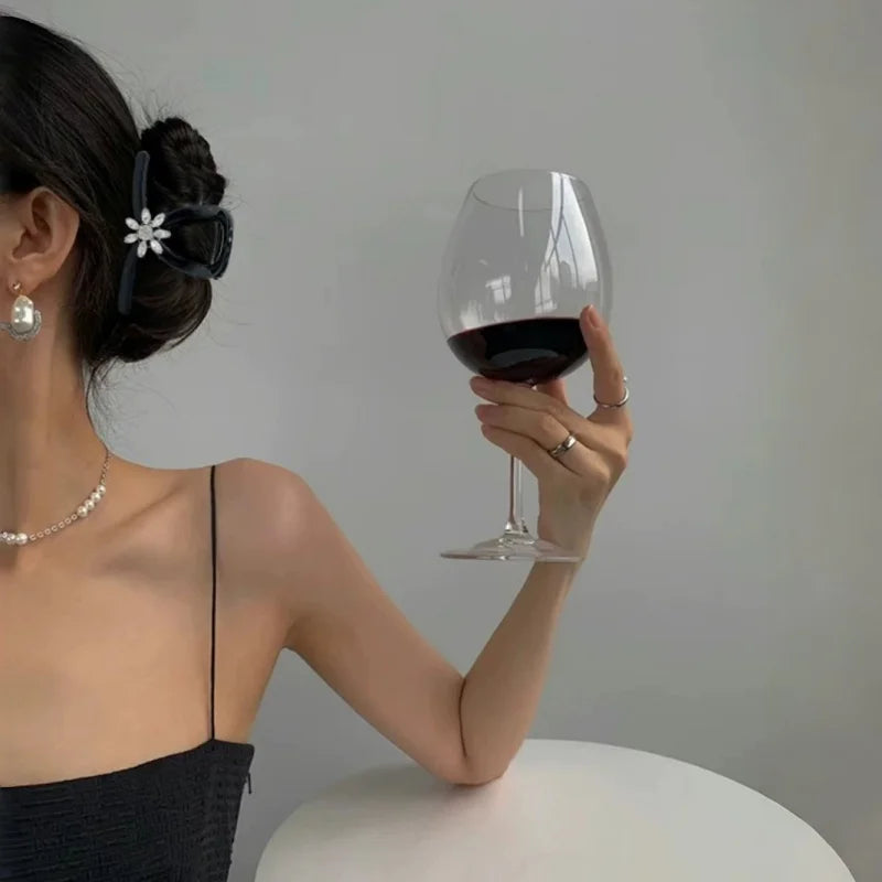 Ocean Calm Crystal Hair Claw Clip – French-Inspired Elegant Hair Accessory | Handcrafted Sparkling Floral Claw Clip for Women | Secure Hold Statement Hairpiece Gift for Her