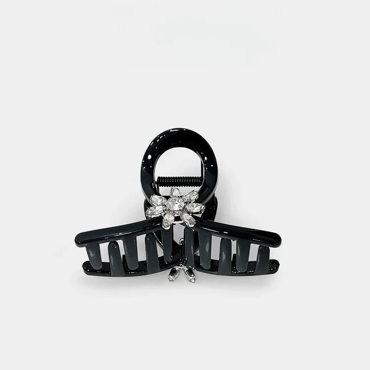 Ocean Calm Crystal Hair Claw Clip – French-Inspired Elegant Hair Accessory | Handcrafted Sparkling Floral Claw Clip for Women | Secure Hold Statement Hairpiece Gift for Her