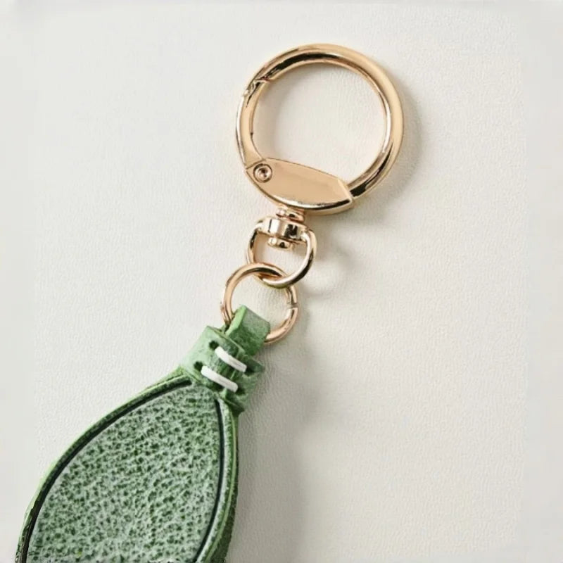 Dije de tulipán para bolso de cuero artesanal – Llavero con colgante floral de piel de vaca encerada | Accesorio floral cosido a mano para bolsos | Elegante regalo botánico para ella