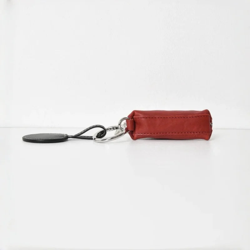Mini Monedero de Cuero de Curtición Vegetal – Estuche Artesanal con Cremallera para Monedas y Labial | Charm Compacto de Cuero de Plena Flor | Regalo Minimalista para Ella de Uso Diario