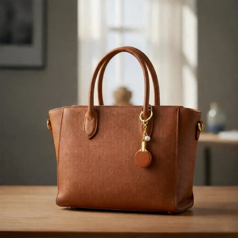 Mini Llavero de Paleta de Tenis de Mesa de Cuero – Llavero Doble Cara de Cuero de Grano Completo Hecho a Mano | Accesorio Escultórico Inspirado en Deportes para Bolsos | Regalo Reflexivo para Ella