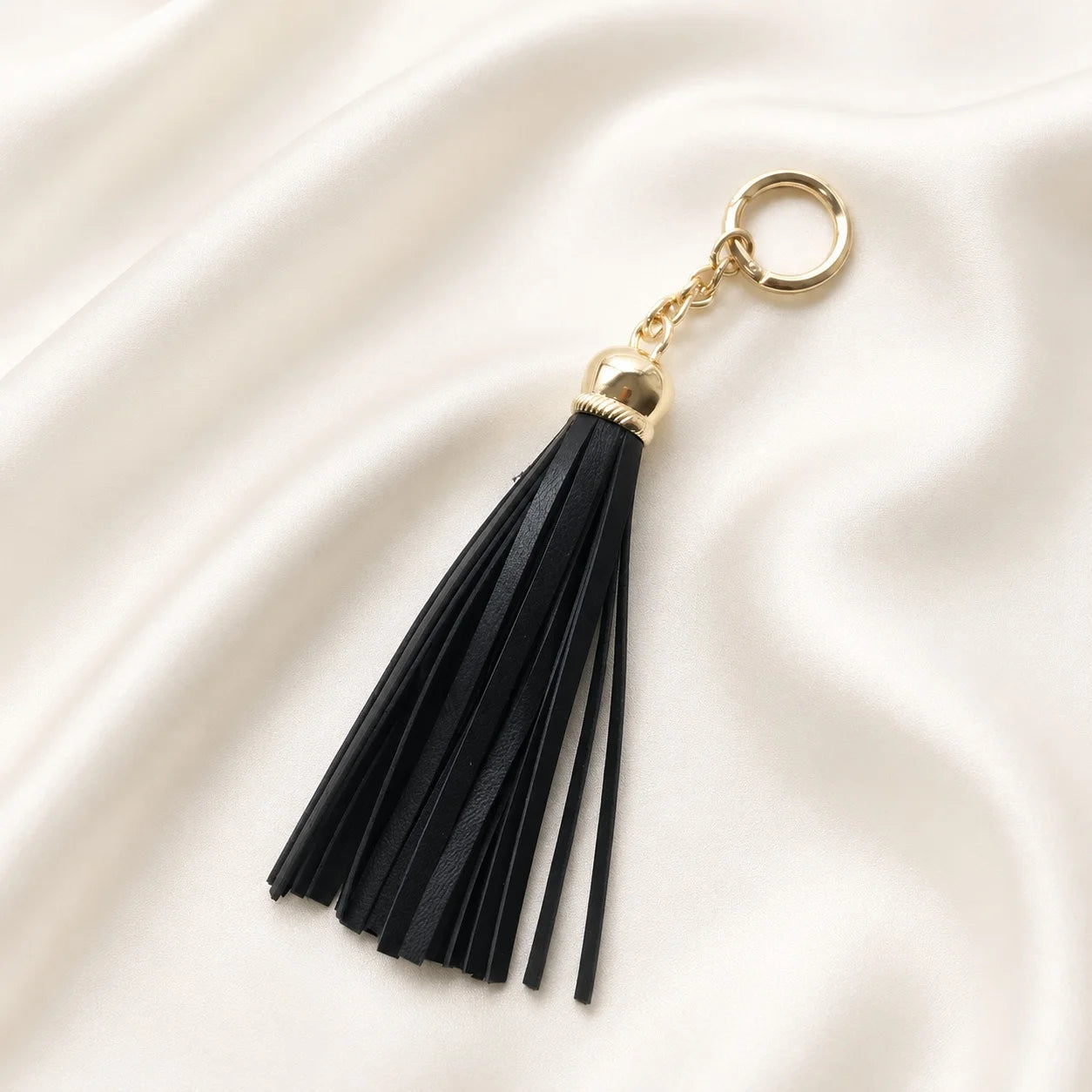 Unique Handcrafted Genuine Sheepskin Leather Double Tassel Bag Charm – Long Red Fringe Purse Accessory, Gift for Her