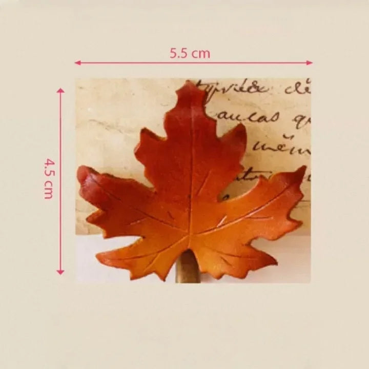 Maple & Ginkgo Leaf Leather Brooch & Hair Clip – Handmade Realistic Autumn Foliage Accessory | Eco-Friendly Forest-Inspired Design | Versatile Pin & Clip