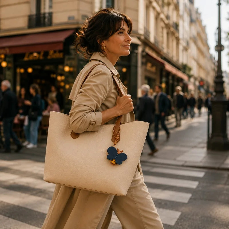 Dije para bolso de piel de abeja y tarro de miel – Colgante de piel de vaca de grano completo hecho a mano | Precioso llavero inspirado en insectos | Accesorio creativo para bolsos y llaves