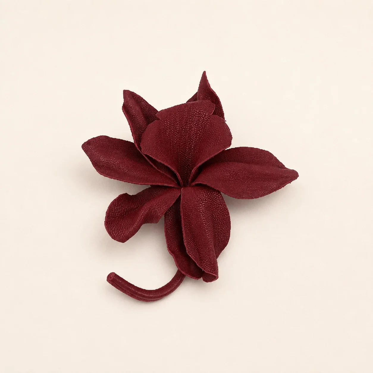 Sculptural Leather Floral Brooch, Handcrafted Statement Flower Pin for Women Gift for her