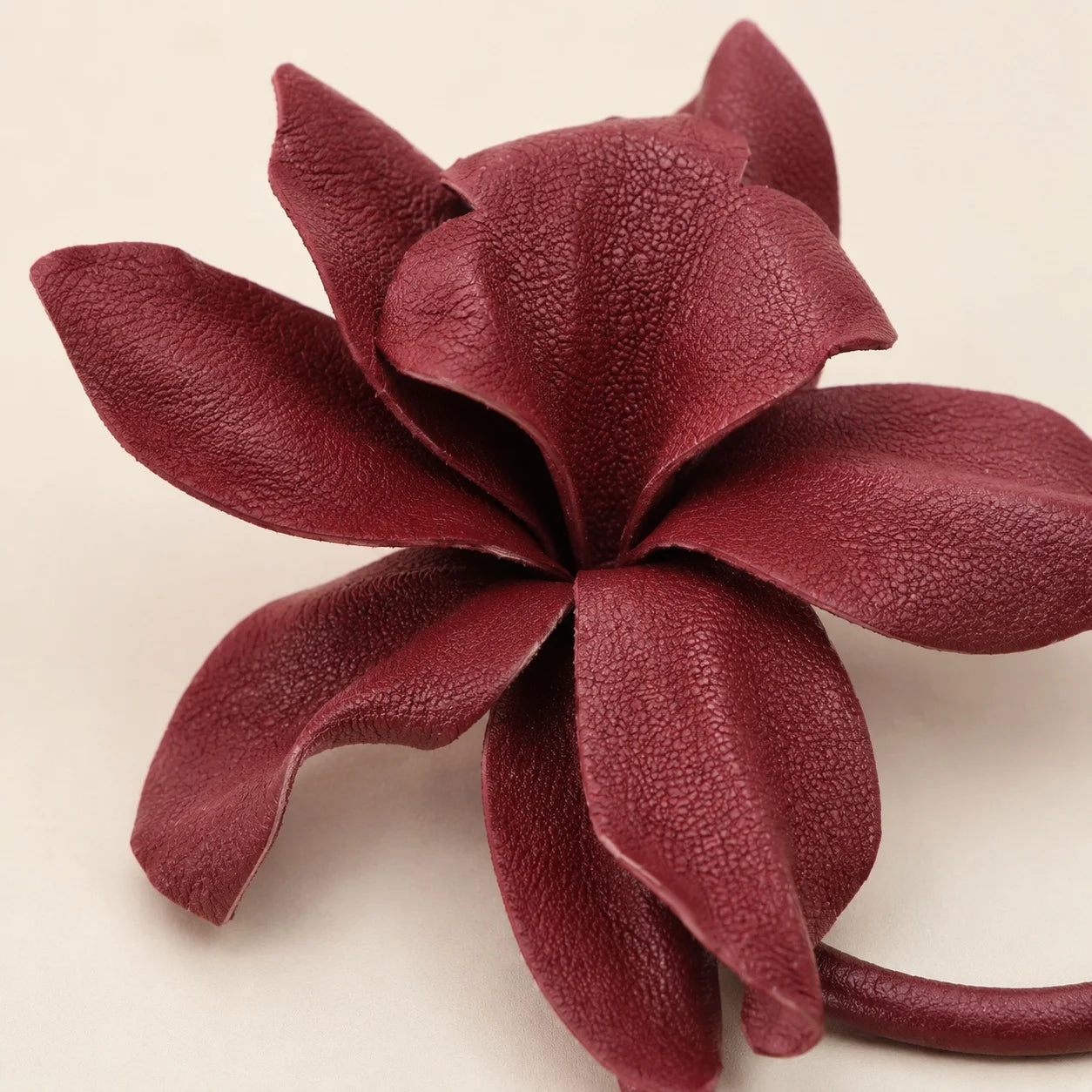 Sculptural Leather Floral Brooch, Handcrafted Statement Flower Pin for Women Gift for her
