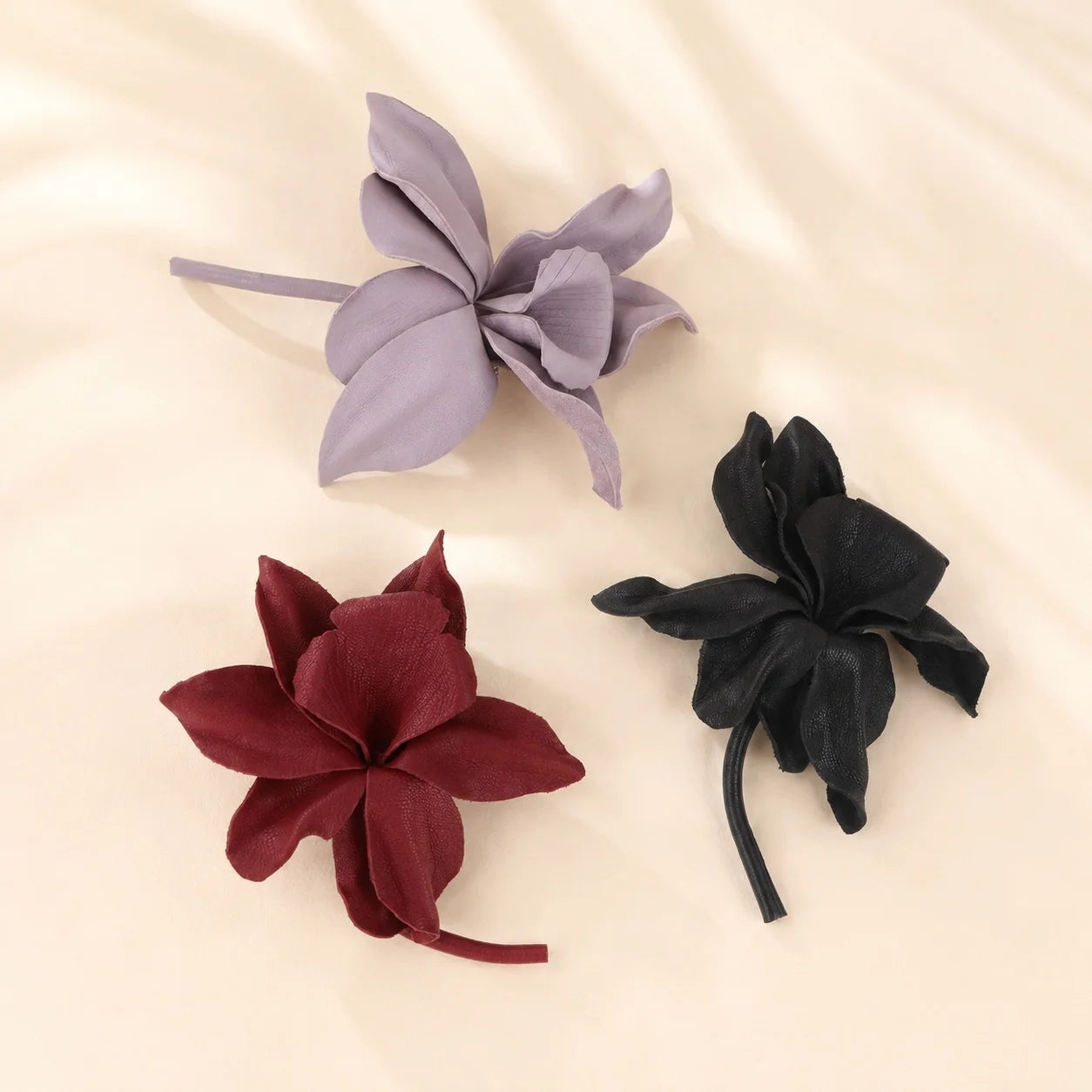 Sculptural Leather Floral Brooch, Handcrafted Statement Flower Pin for Women Gift for her