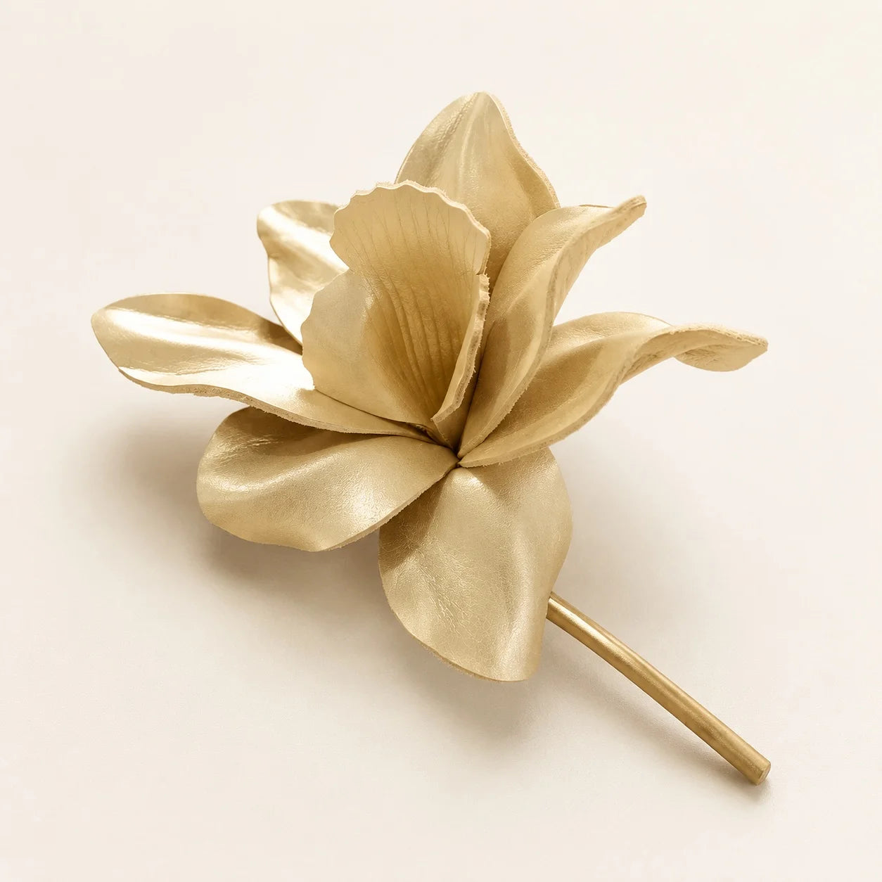 Sculptural Leather Floral Brooch, Handcrafted Statement Flower Pin for Women Gift for her