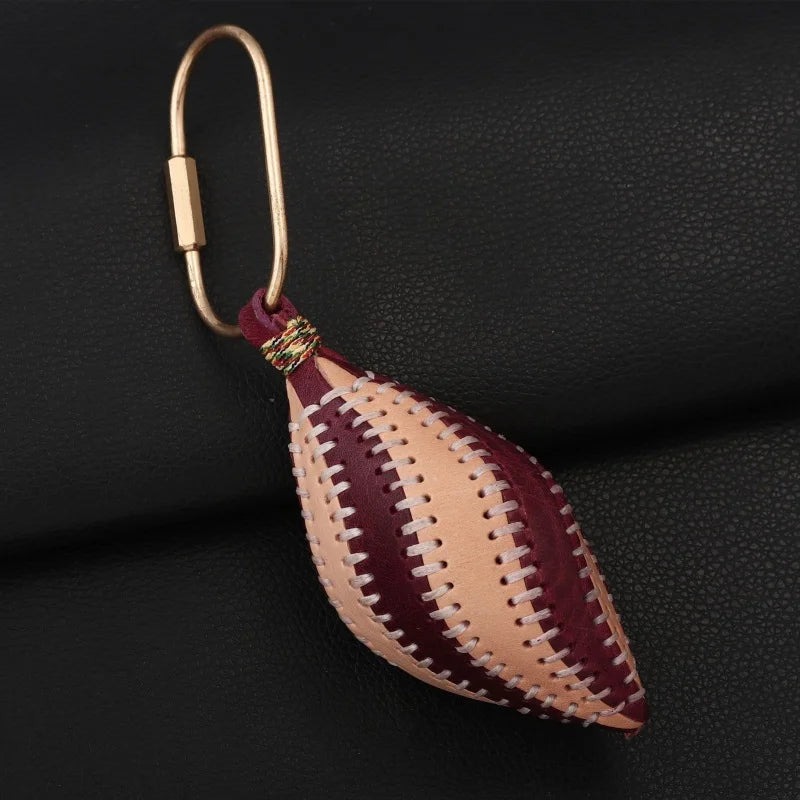 Vintage Shell-Inspired Leather Bag Charm – Handcrafted Full-Grain Cowhide Keychain | Sculptural Handbag Accessory | Elegant Gift for Her