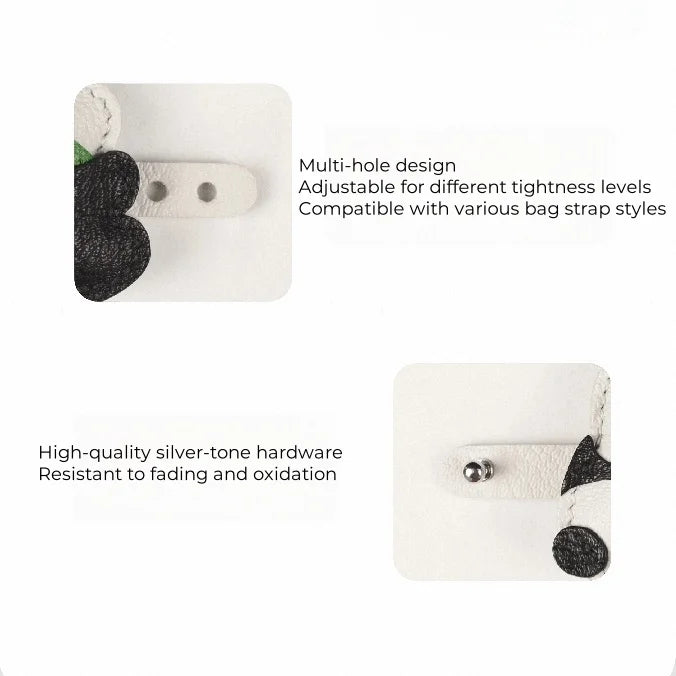 Bamboo Hugging Panda Leather Bag Charm – Handmade Full-Grain Pendant | Symbol of Good Fortune & Peace | Artistic Panda Gift Accessory