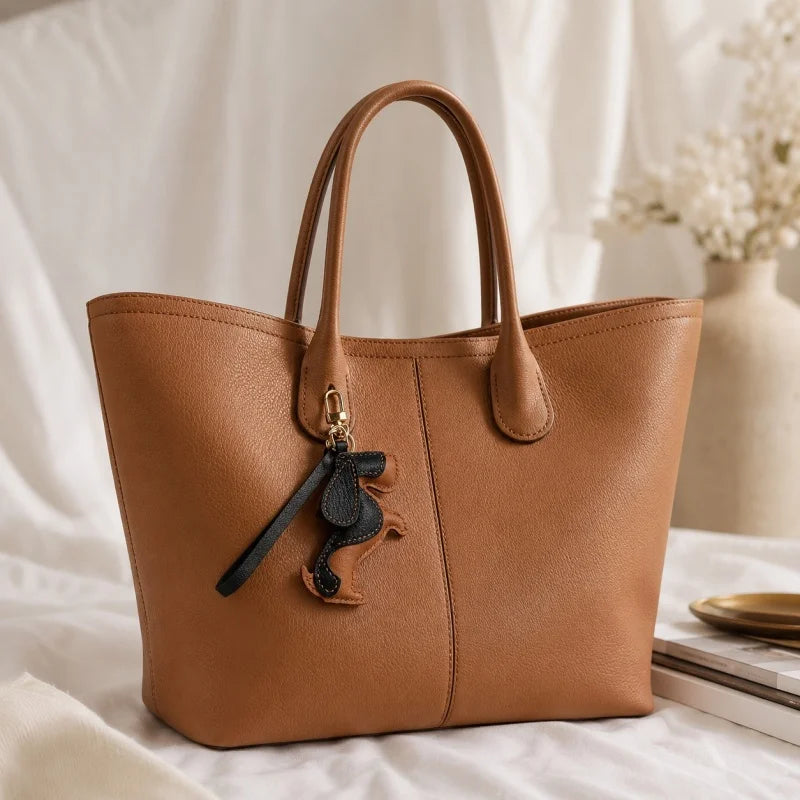 Dije de piel de Basset Hound para bolso – Colgante hecho a mano de piel de cordero plena flor | Llavero de perro de orejas largas | Regalo artesanal para amantes de las mascotas