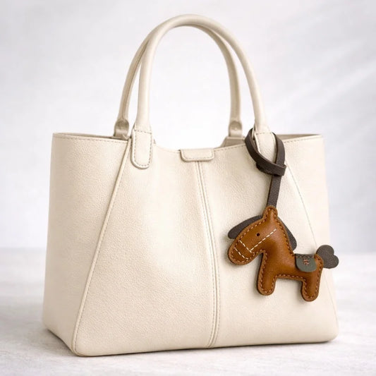 Handmade Leather Little Horse Bag Charm & Keychain – Artisan Leather Pony Pendant | Leather Bag Accessory | Gift for Her