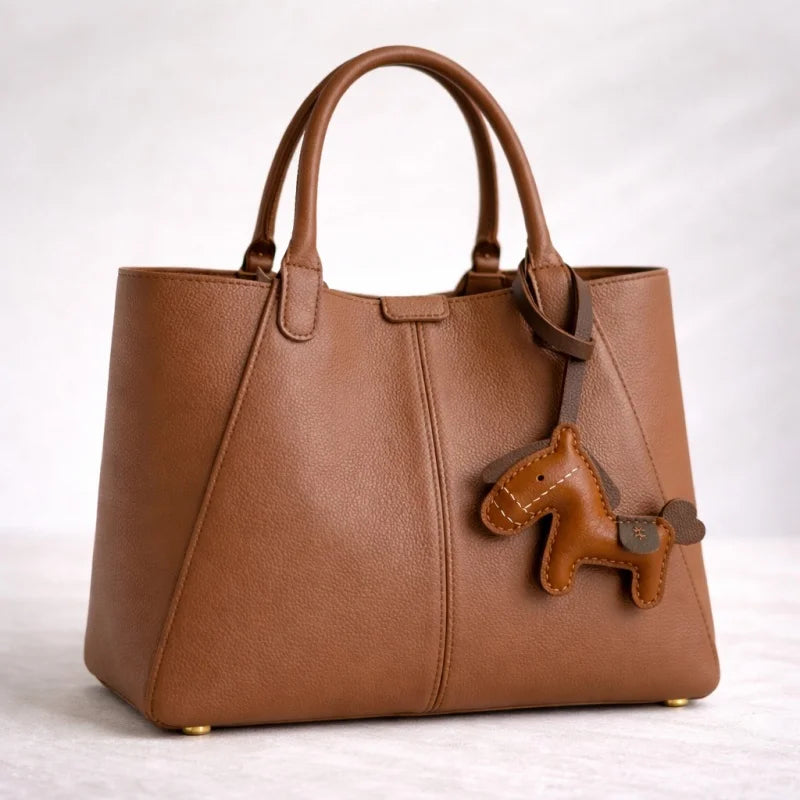 Dije y llavero de caballo de cuero artesanal para bolso – Colgante de poni de cuero artesanal | Accesorio de cuero para bolso | Regalo para ella