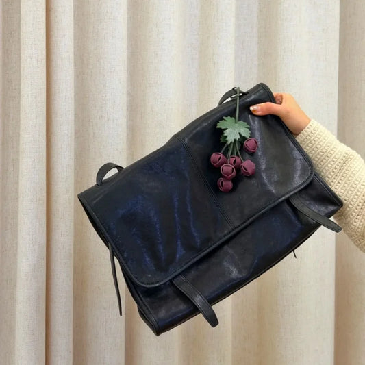 Handcrafted Full-Grain Leather Grape Bag Charm – Sculptural Fruit Pendant for Handbags & Keys | Artistic Leather Accessory | Unique Gift for Her