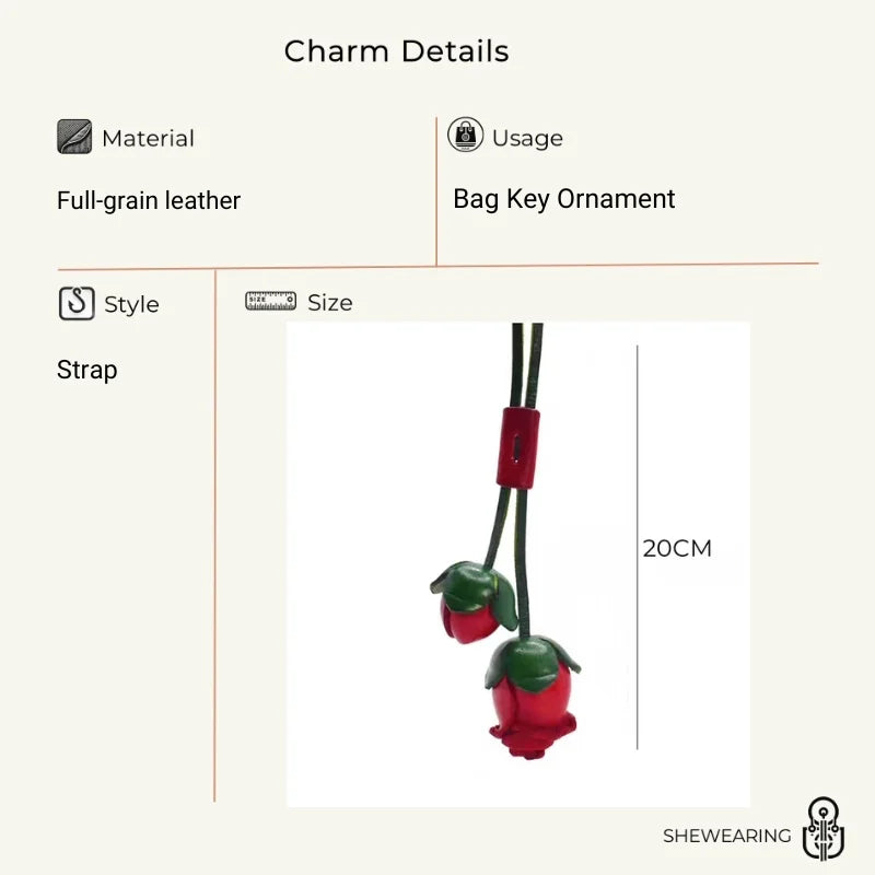 Blossoming Rose Leather Bag Charm – Handmade Goat Leather Pendant in Soft Pink | Romantic Nordic-Inspired Rose Accessory | Elegant Gift for Women