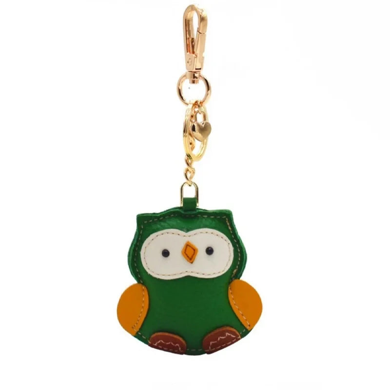 Nordic Owl Leather Bag Charm – Full-Grain Leather Keychain & Bookmark | Cute Handmade Owl Pendant | Whimsical Gift for Bag & Journal Lovers