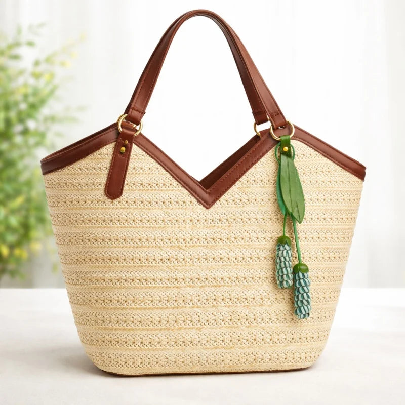 Llavero de bolso de piel "Flor de la Felicidad" hecho a mano – Colgante de borla floral de cuero de vaca de grano completo en 3D | Accesorio botánico artesanal para bolsos