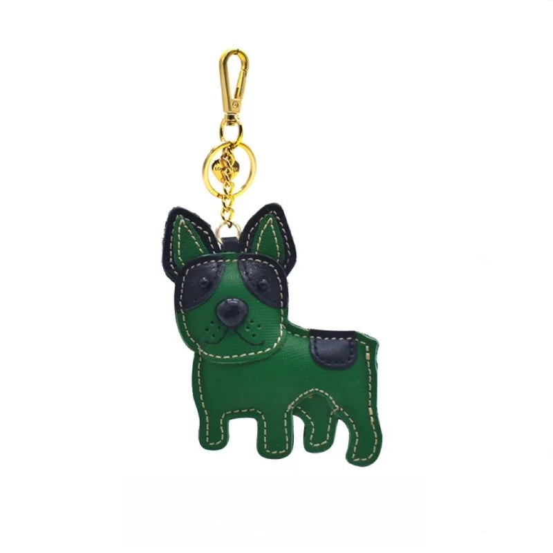Nordic-Inspired Leather Dog Bag Charm – Handmade Full-Grain Leather Keychain | Cute Puppy Handbag Pendant | Minimalist Gift for Her