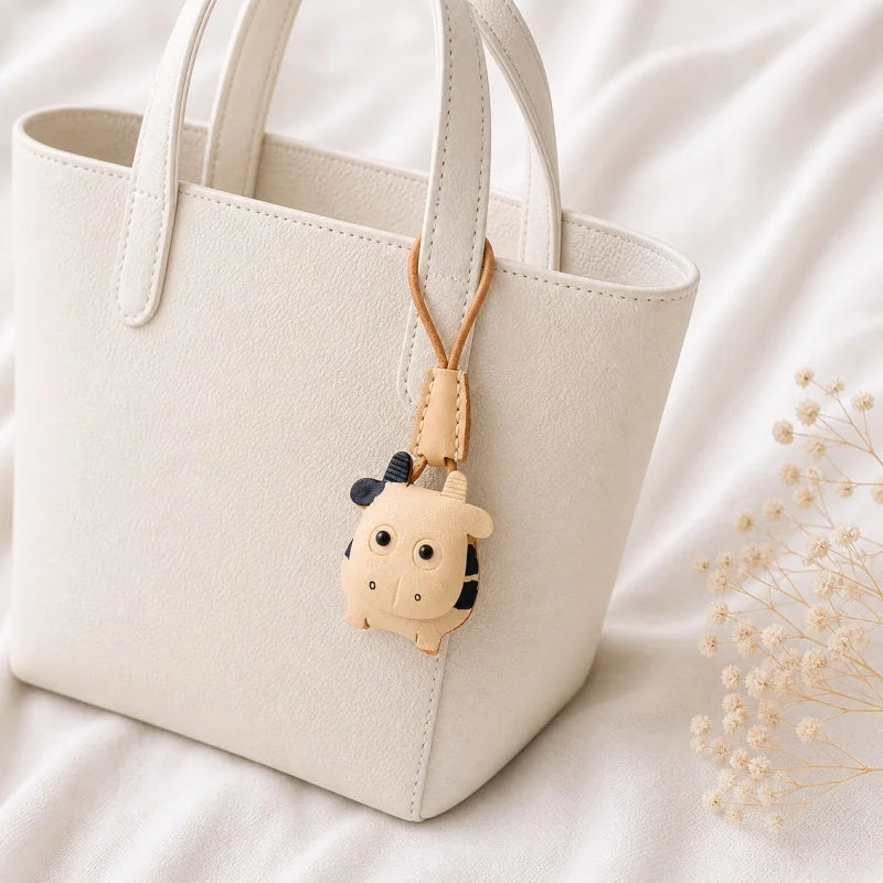 Amuleto de cuero con animal del zodiaco nórdico – Llavero de cuero de grano completo hecho a mano | Bonito colgante de animal para bolso | Regalo para ella