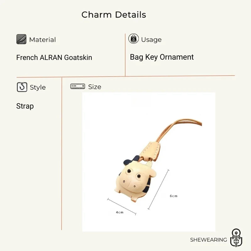 Amuleto de cuero con animal del zodiaco nórdico – Llavero de cuero de grano completo hecho a mano | Bonito colgante de animal para bolso | Regalo para ella