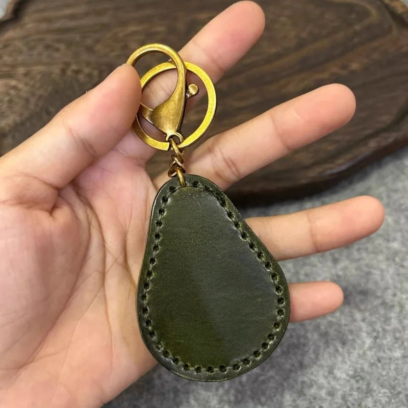 Avocado - Inspired Leather Bag Charm – Handcrafted Full - Grain Leather Keychain | Cute Fruit Pendant for Bags & Cars | Thickened Textured Accessory - shewearing