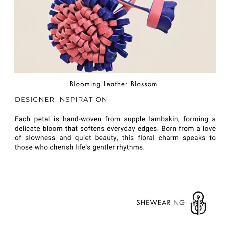 Blooming Leather Flower Bag Charm – Handmade Lambskin Keychain Ornament | Soft Petal Design | Unique Gift for Her - shewearing