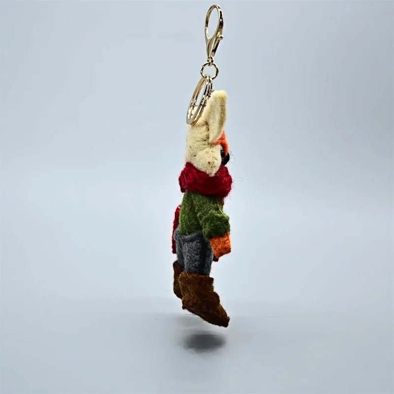 Bookish Fox Wool Charm – Handmade Felt Keychain | Cozy Green Sweater & Book - Loving Design | Slow Living Bag Pendant - shewearing