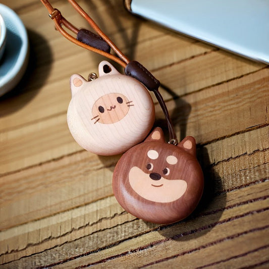 Cat and Dog Couple Charm | Handcrafted Wooden Bag Charm | Artisanal Gift for Friends and Couples | Unique Animal Design - shewearing