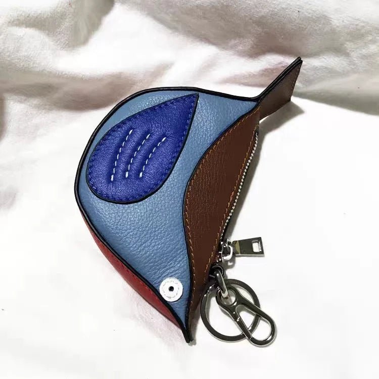 Colorful Bird - Shaped Leather Coin Purse – Handmade Full - Grain Keychain Wallet | Cute Mini Bag Charm for Women - shewearing