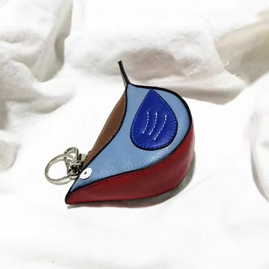 Colorful Bird - Shaped Leather Coin Purse – Handmade Full - Grain Keychain Wallet | Cute Mini Bag Charm for Women - shewearing
