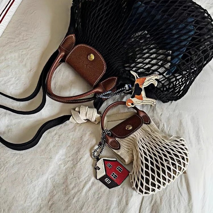 Cozy Home Leather Charm – Double - Sided 3D Red House Keychain and Bag Accessory - shewearing