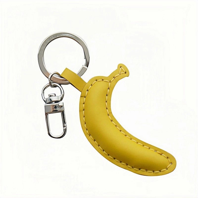 Creative Banana Leather Bag Charm – Full - Grain Cowhide Handmade Accessory for Bags and Keys, Whimsical Gift Idea - shewearing
