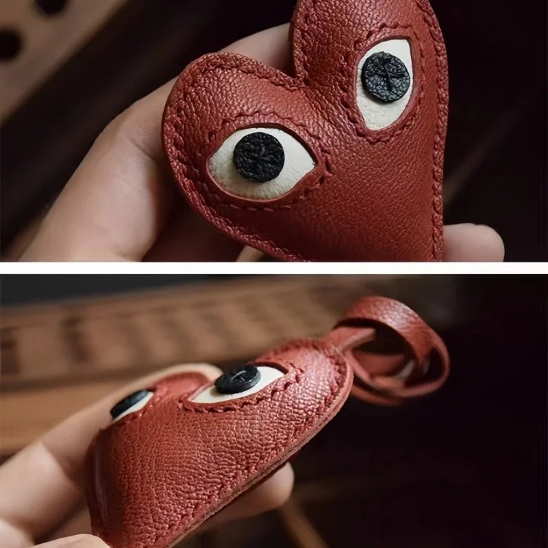 Creative Leather Heart Charm – Handcrafted Minimalist Key & Bag Accessory for Trendy Styling - shewearing