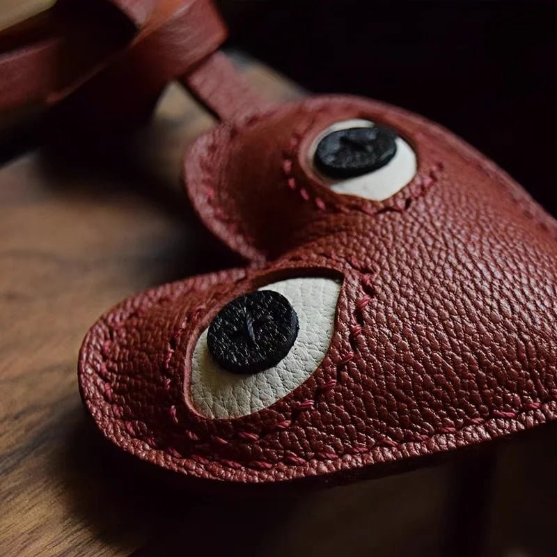 Creative Leather Heart Charm – Handcrafted Minimalist Key & Bag Accessory for Trendy Styling - shewearing
