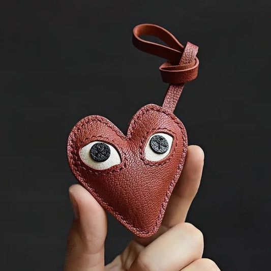 Creative Leather Heart Charm – Handcrafted Minimalist Key & Bag Accessory for Trendy Styling - shewearing