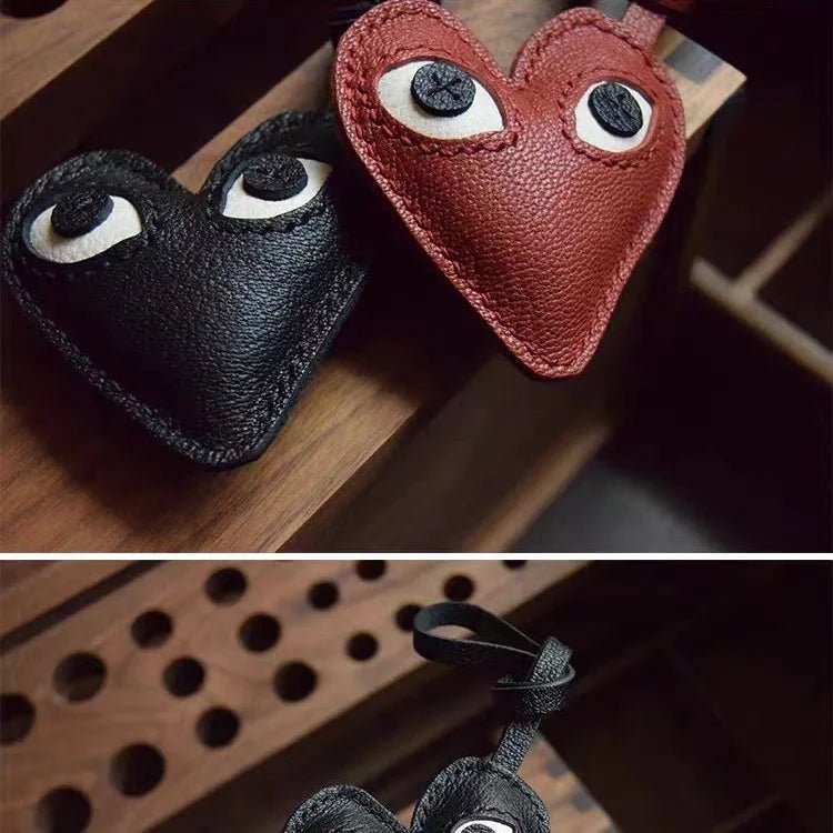 Creative Leather Heart Charm – Handcrafted Minimalist Key & Bag Accessory for Trendy Styling - shewearing