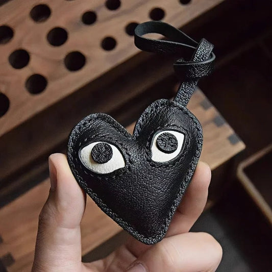 Creative Leather Heart Charm – Handcrafted Minimalist Key & Bag Accessory for Trendy Styling - shewearing