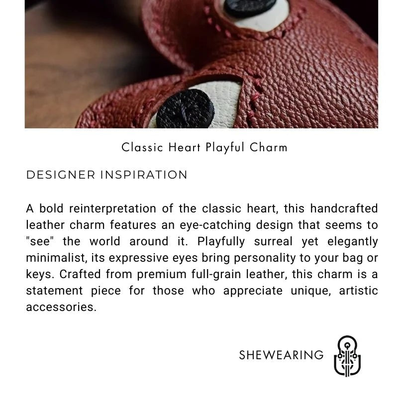 Creative Leather Heart Charm – Handcrafted Minimalist Key & Bag Accessory for Trendy Styling - shewearing