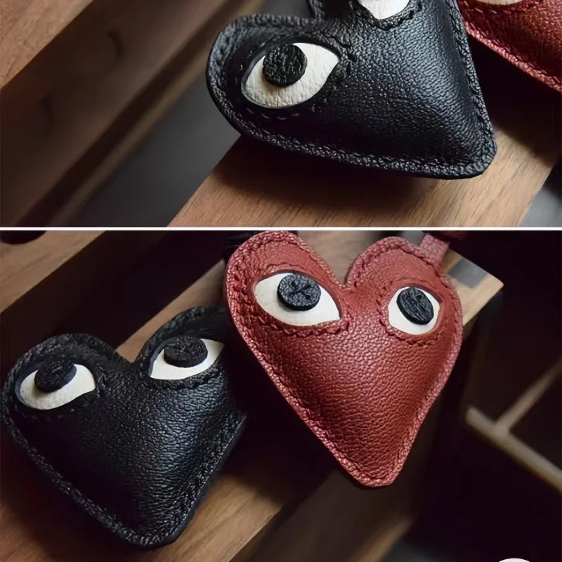 Creative Leather Heart Charm – Handcrafted Minimalist Key & Bag Accessory for Trendy Styling - shewearing