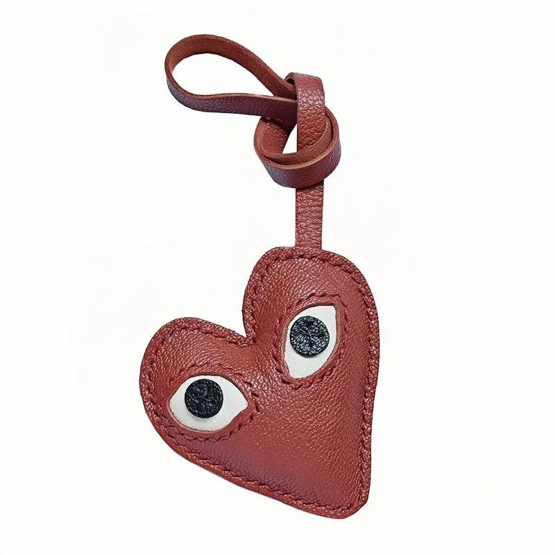 Creative Leather Heart Charm – Handcrafted Minimalist Key & Bag Accessory for Trendy Styling - shewearing