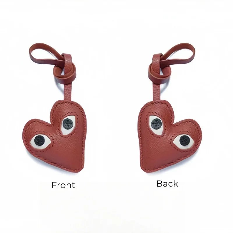 Creative Leather Heart Charm – Handcrafted Minimalist Key & Bag Accessory for Trendy Styling - shewearing