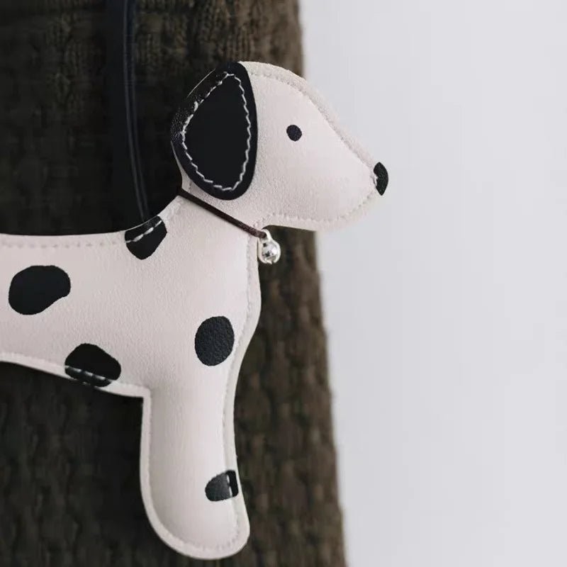Dalmatian - Inspired Leather Dog Bag Charm – Cute Cartoon Animal Pendant | Handcrafted Faux Leather Accessory | Whimsical Gift for Women - shewearing