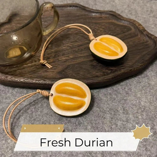 Durian - Inspired Leather Bag Charm – Handmade Full - Grain Leather Fruit Accessory | Unique Tropical Pendant for Handbags | Exotic Gift for Her - shewearing