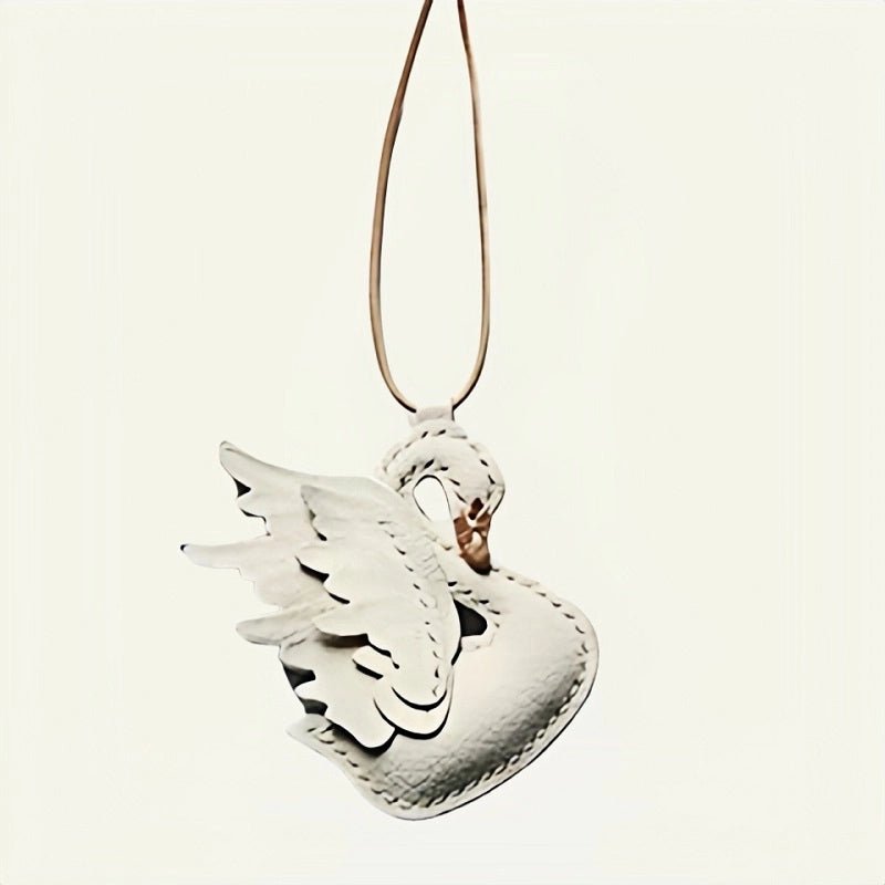 Elegant Black and White Swan Bag Charm – Original Design, Premium Leather, Handcrafted Accessory, Keychain for Women, Ideal for Unique Gifts - shewearing