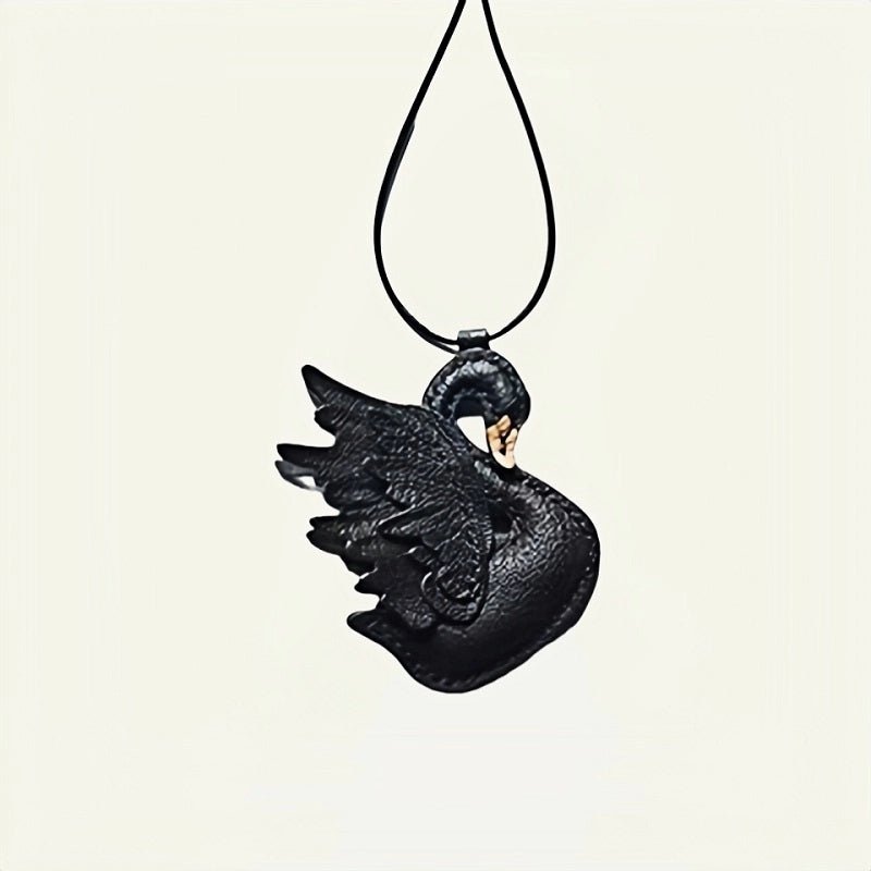 Elegant Black and White Swan Bag Charm – Original Design, Premium Leather, Handcrafted Accessory, Keychain for Women, Ideal for Unique Gifts - shewearing