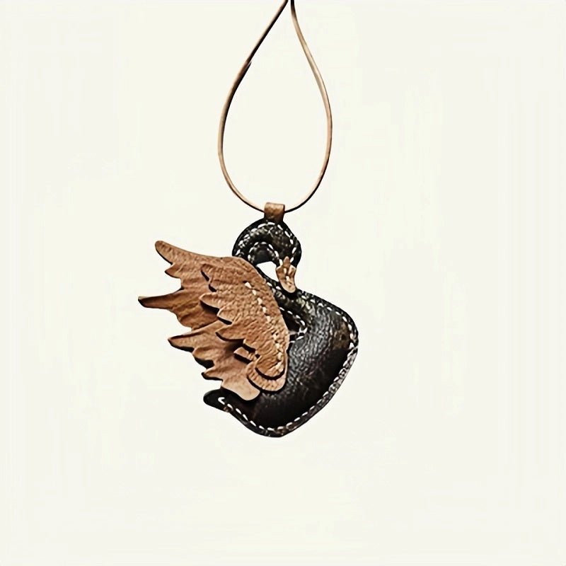 Elegant Black and White Swan Bag Charm – Original Design, Premium Leather, Handcrafted Accessory, Keychain for Women, Ideal for Unique Gifts - shewearing